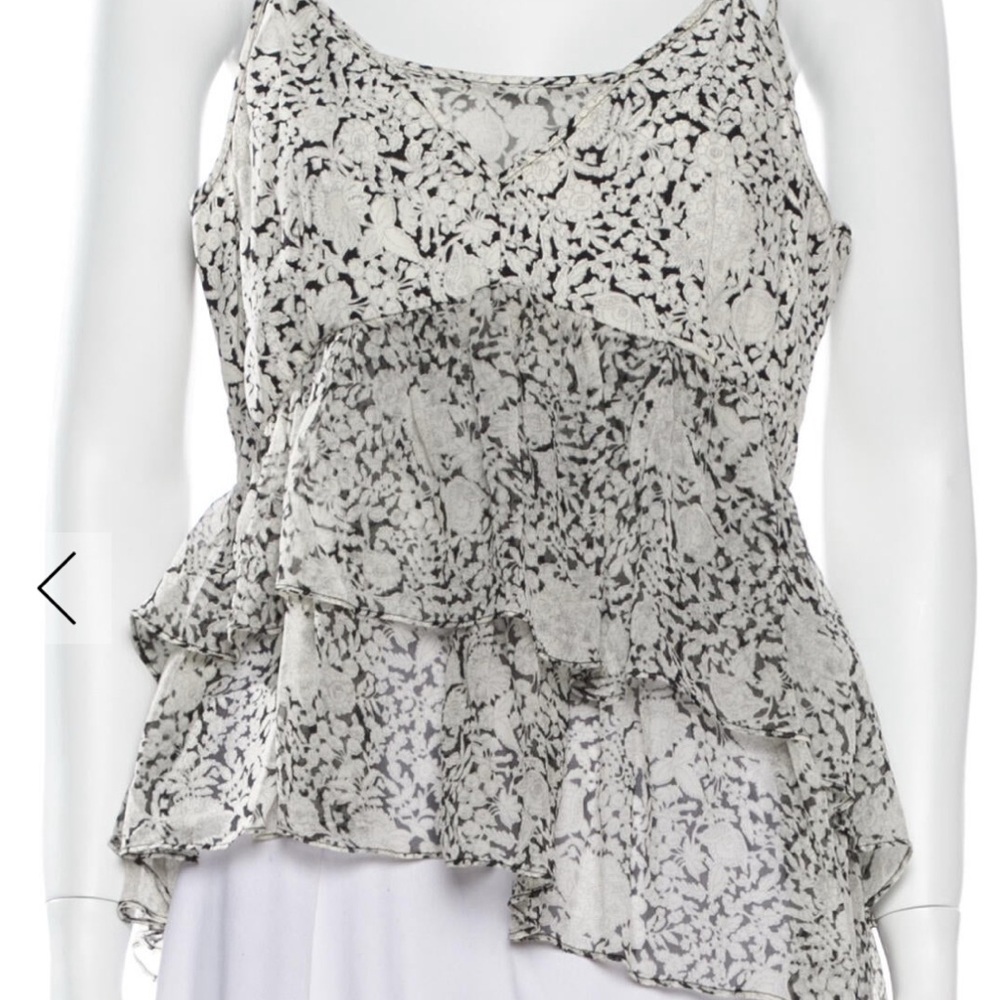 Cinq à Sept Black and White Layered Camisole